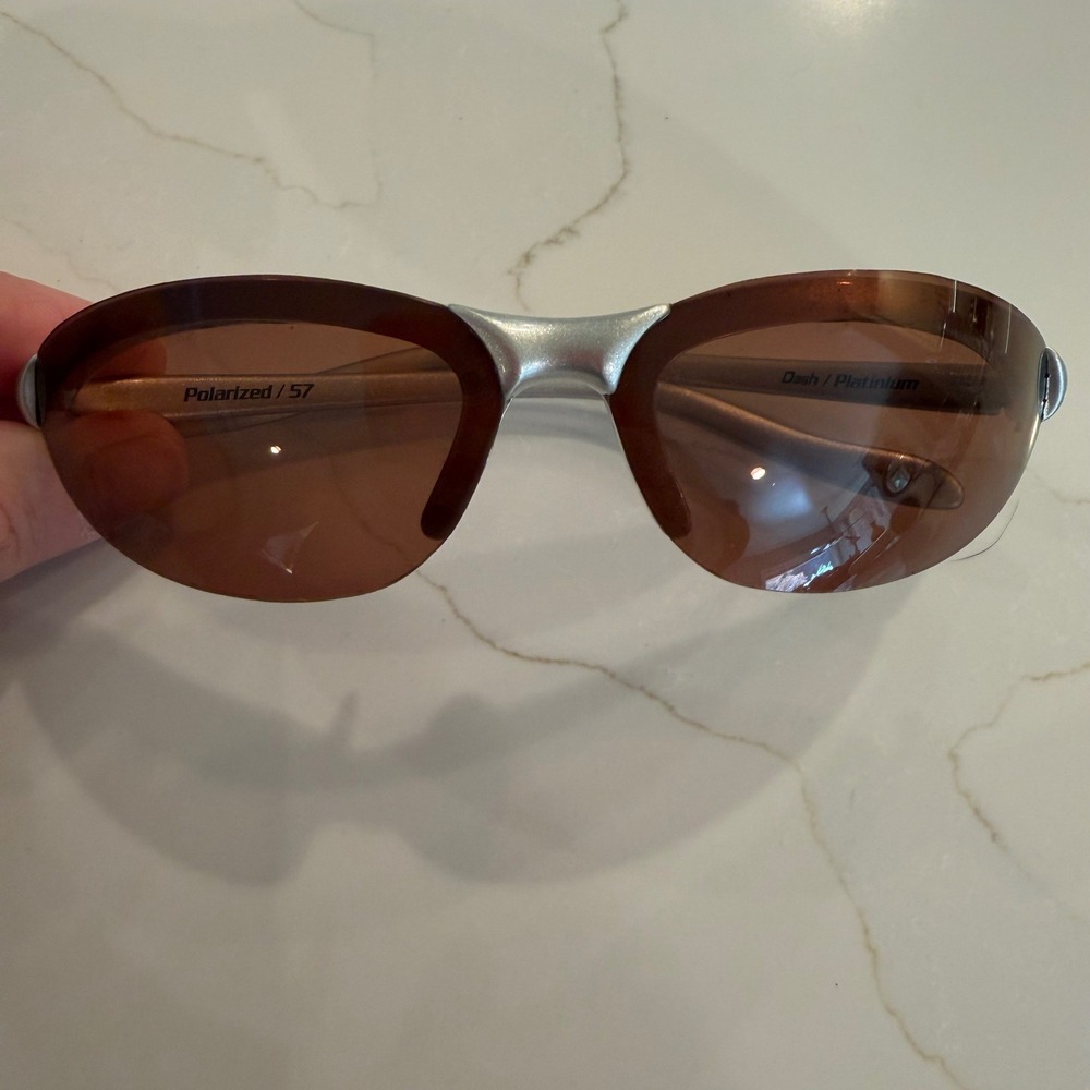 Native Eyewear Dash Platinum Polarized Brown Lens Sport Sunglasses 57mm